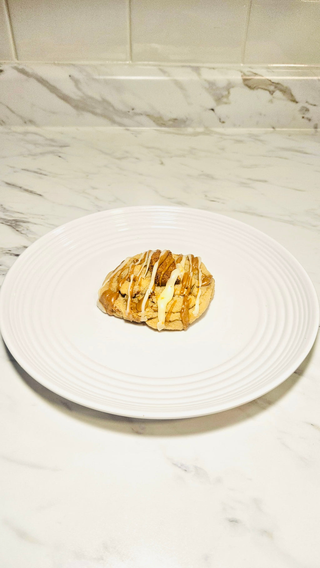 Biscoff White Chocolate Chunk Stuffed Cookies