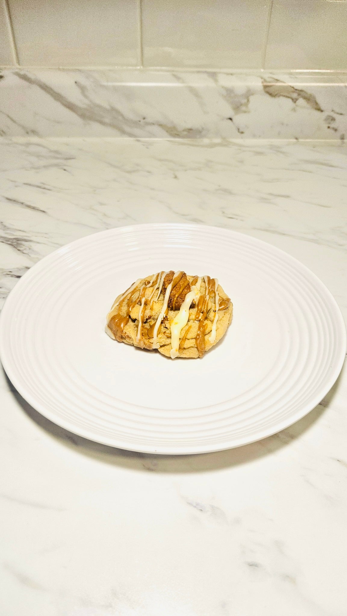 Biscoff White Chocolate Chunk Stuffed Cookies