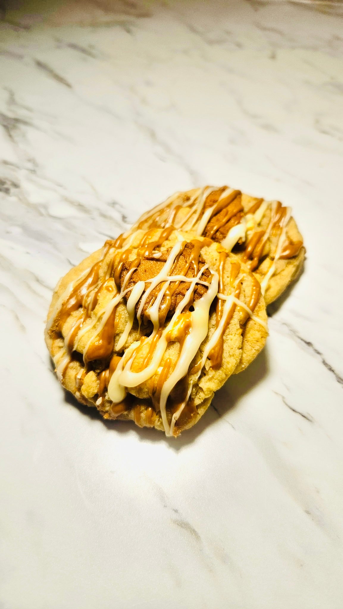 Biscoff White Chocolate Chunk Stuffed Cookies